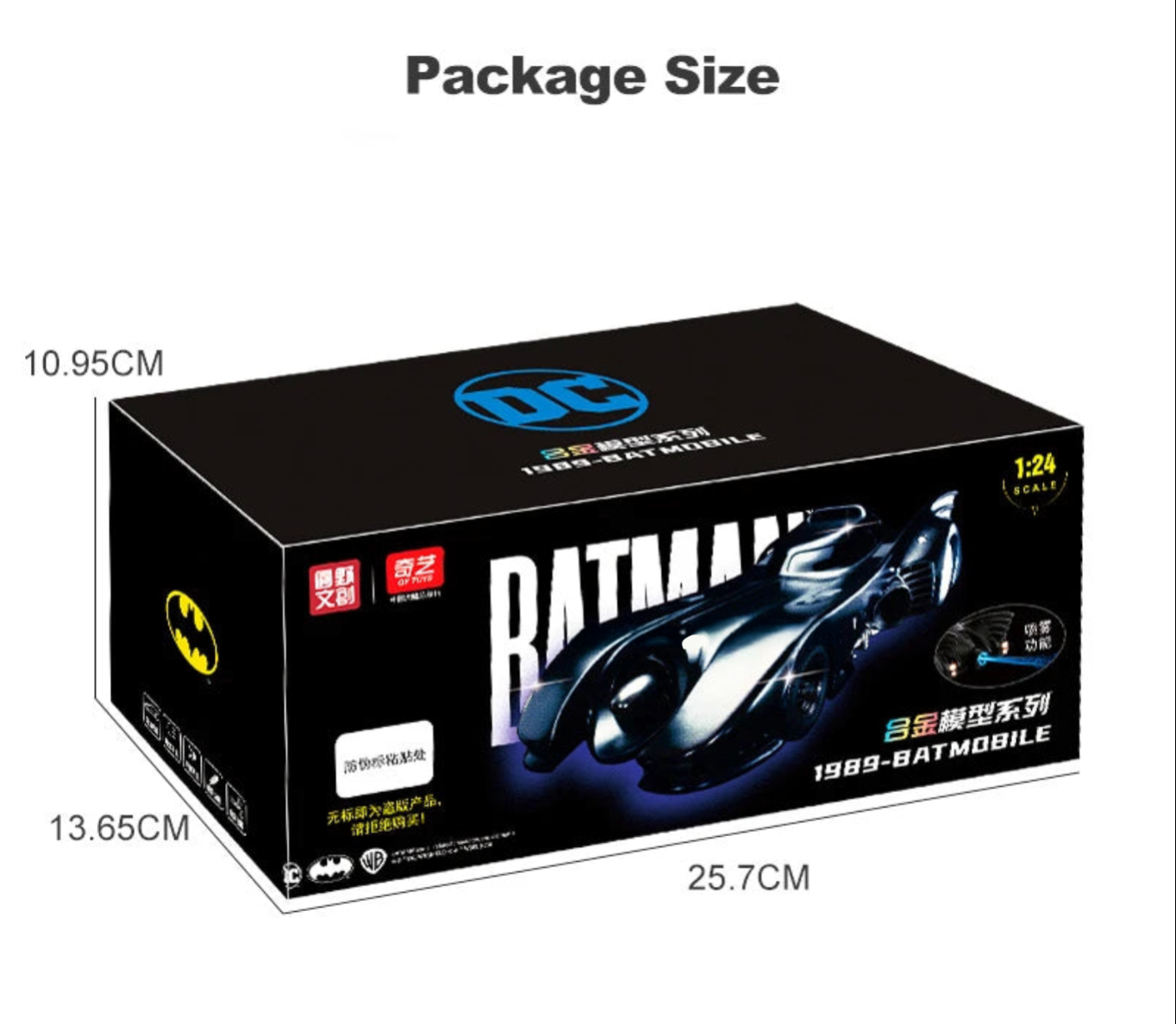 1989 Batmobile Car Toy 1/24 Scale